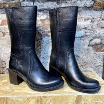 بوت چرم زنانه ساق بلند مشکی مدل اﯾﺮﺳﺎ