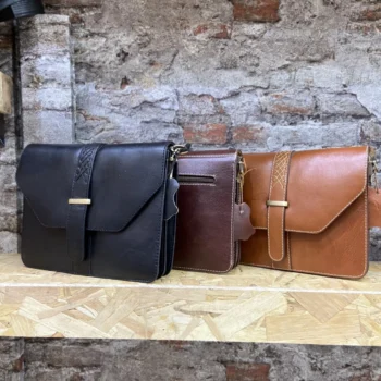 کیف دوشی چرم مدارکی سانتال مدل آوﯾﮋه