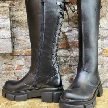 بوت چرم زنانه پاشنه بلند مدل توانگر