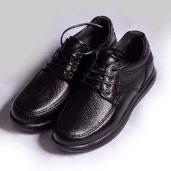 کفش چرم مردانه مشکی مدل خدیو