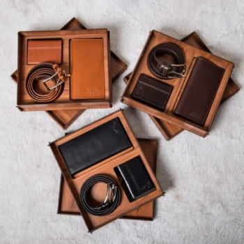 ست کیف پول، جاکارتی و کمربند جیبی چرم مردانه مدل فرنام