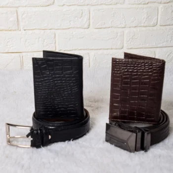 ست کمربند و کیف پول جیبی چرم مردانه مدل اشکان