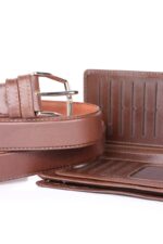ست 2 تیکه چرم کیف پول وکمربند - Image 15