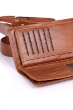 ست 2 تیکه چرم کیف پول وکمربند - Image 12